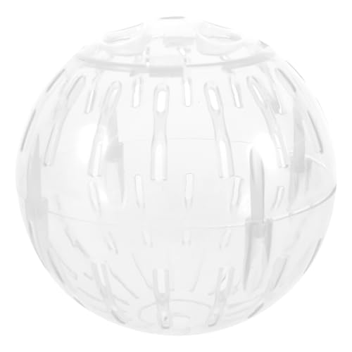 POPETPOP 4 Inch Hamster Running Ball Toy Transparent Small Pet Exercise Ball Safe Rolling Wheel for Hamsters Gerbils Chinchillas - color: White
