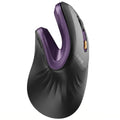 ProtoArc EM11 NL Wireless Ergonomic Mouse, Rechargeable, Black Purple | 58° vertical design supports a natural wrist posture, connect 3 devices via Bluetooth/2.4G USB-A, 500mAh USB-C rechargeable. - color: Black Purple