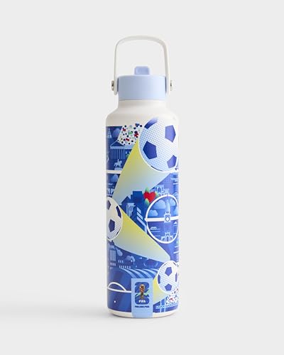 Drib 24oz Insulated Water Bottle, FIFA World Cup 2026 Edition – Performance Stainless Steel Insulated Bottle with Quiet Leak-Proof Straw Lid (Philadelphia - City Poster) - color: Philadelphia - City Poster