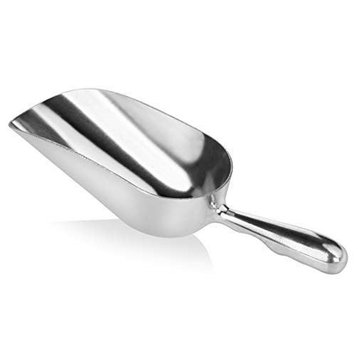 New Star Foodservice 34509 One-Piece Cast Aluminum Round Bottom Bar Ice Flour Utility Scoop, 5-Ounce, Silver (Hand Wash Only) - size: 5-Ounce