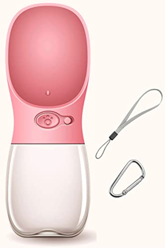 DEYACE Dog Water Bottle, Leak Proof Portable Pet Water Bottles for Dogs, Puppy Water Dispenser with Drinking Feeder for Travel (Pink 12oz) - color: Pink 12oz