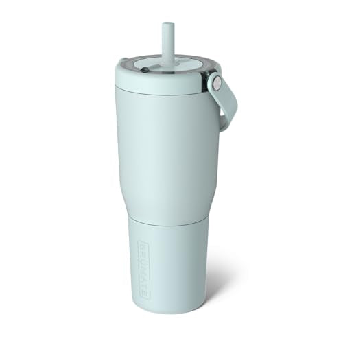BrüMate Resa 35oz 100% Leakproof Travel Tumbler w/Handle & Straw | Flexible SoftSip Straw | Silicone Sleeve for Durability | Stainless Steel | Cup Holder & Travel Friendly Water Bottle (Blue Agave) - color: Blue Agave, size: 35 oz