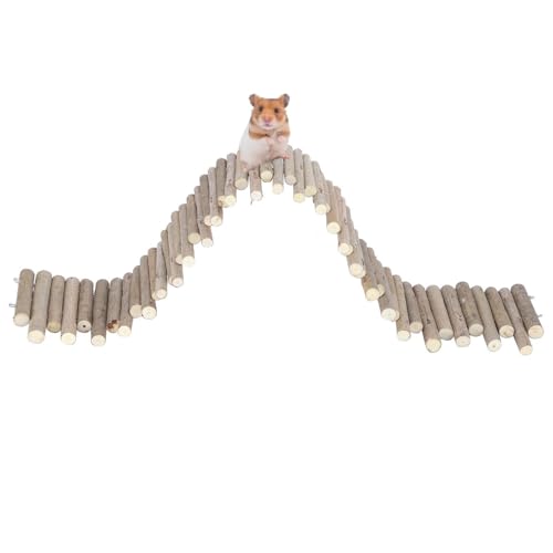 Hamster Toys, Flexible Hamster Wooden Bridge Door Fence Hamster Chew Toys Decor Standing Climbing for Gerbil Chinchilla(23.6in) - size: 60CM