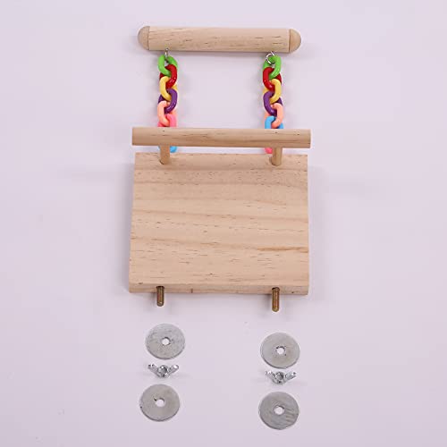 Parrot Climbing Ladder, Bird Wooden Playground with Climbing Ladder Stand, Parrot Play Stand, Bird Swing for Green Cheeks, Small Lovebirds, Goldens, Hamsters, Bird Cage Chew Toy Set (Multi-Colored)