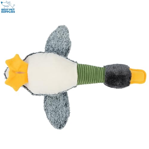 Best Pet Supplies Interactive Squeaky Dog Chew Toy, Ideal Dog Toys for Chewers, Small, Medium & Large Dogs, and Fetch Lovers - Mallard Duck Wing (Gray), Small - color: Mallard Duck Wing (Gray), size: Small