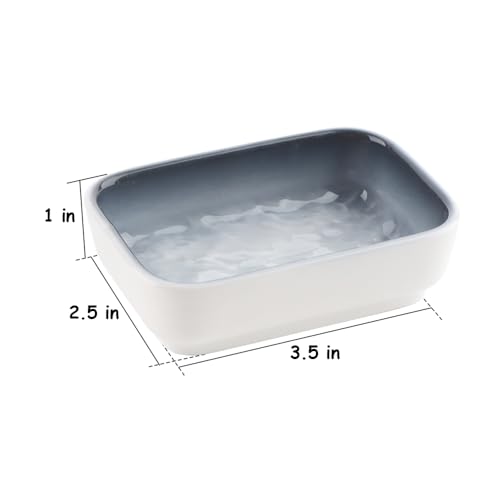 3 Pack Hamster Ceramic Bowl Small Animals Anti-Turning Food Water Bowl for Rabbit Sugar Glider Hamster Guinea Pig Hedgehog Squirrel ((Blue, Green and Brown)
