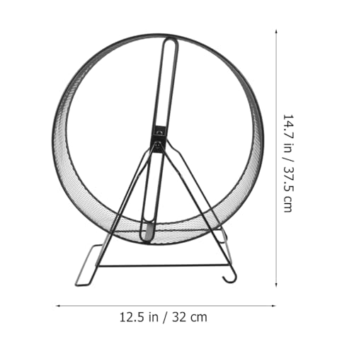 Mikikit Hamster Toys Hamster Wheel, Interesting Running Wheel Mesh Exercise Wheel Household Hedgehog Running Toy with Rack for s Gerbils Rat Small Pet Wheel - color: Black3