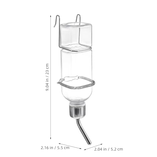 FENICAL Pet Cage Water Bottle, 11.8OZ Hanging Pet Drink Dispenser, Plastic | 2pcs Small Animal Water Feeder Bottle, Auto Feeding Crate Water Jar Chew-Proof, No Mess, Leakproof for Guinea Pig Hamster - size: 23.00X5.50X5.20CM
