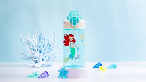 Zak Designs Disney Princess Sage 16oz Leak-Proof Straw Kids Water Bottle - color: Disney Princess (Ariel & Jasmine), size: 16 Ounces