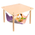 BESNEW Enlarged Guinea Pig Hammock with Wooden Stand,Small Animal Hanging Bed Large Platform for Guinea Pigs Bunny Ferret Hamster Hiding Sleeping 13L x 13W x 11H in - style: Hammock with stand