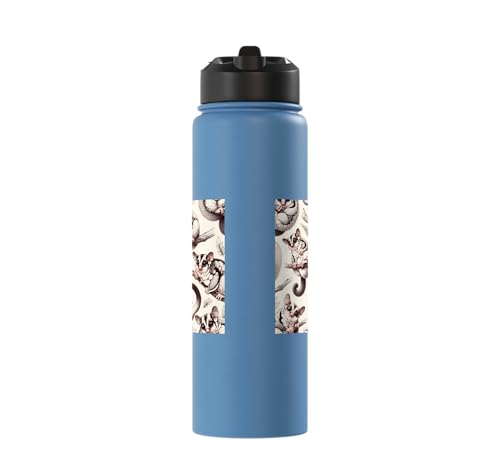 Beautiful Sugar Glider Pattern Aesthetic Sugar Gliders Stainless Steel Insulated Water Bottle - color: Light Blue