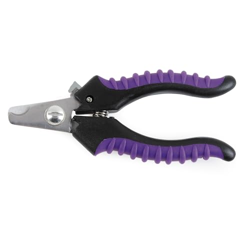 Master Grooming Tools Ergonomic Pro Nail Clippers — Stainless Steel Clippers for Trimming Pet Nails - Purple, Small, 5⅛" - size: Small