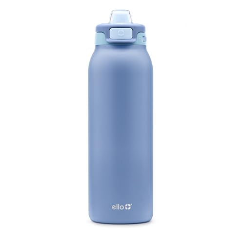 Ello Pop & Fill Insulated Stainless Steel Water Bottle with Quick Fill Lid, Leakproof Locking, Sip or Chug Spout, BPA-Free, Double Wall Vacuum Insulated for Sports, Travel & School- 22oz / 32oz / 40oz - color: Raincloud, style: 32oz