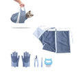 KlerRoem Cat Bathing Bag, Adjustable Anti-bite and Anti-Scratch Shower Mesh Grooming Bag for Pet Dogs, Includes Pet Nail Clipper, Nail File, Grooming Glove, and Cat Shell Comb - color: Grey Set