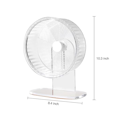 Super-Silent Hamster Exercise Wheel: Silent Spin Toys Hamster Running Wheels with Height Adjustable Stand for Hamsters Gerbils Mice Or Other Small Animals -8.5inch Clear - color: Clear, size: 8.5inch