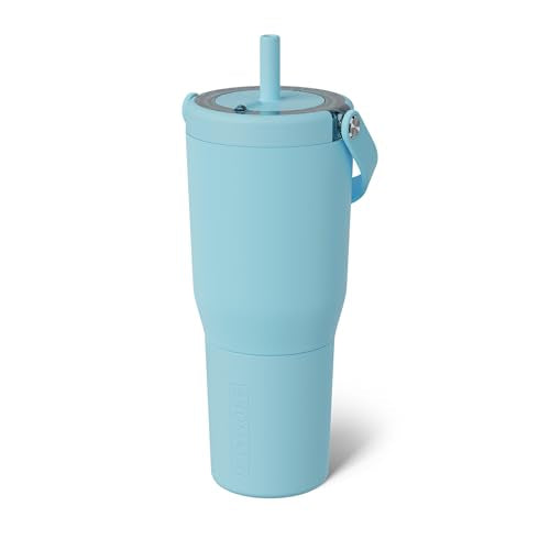 BrüMate Resa 35oz 100% Leakproof Tumbler w/Handle & Straw | Flexible SoftSip Straw | Silicone Sleeve for Durability | Stainless Steel | Cup Holder & Travel Friendly Water Bottle (Glacier) - color: Glacier, size: 35 oz