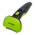 Upgraded Pet Self Cleaning Grooming Brush Curved Deshedding Tool | Reduces Shedding by Up to 95%,Professional Grooming Brush,Curved Blade,Small Pets,Green S - size: Small