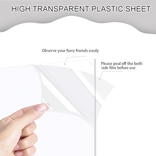 Pet Cage Liner Protection, Rabbit Cage Plastic Panels, 18 PCS Cage Urine Guard for Rabbit, Guinea Pig, Hamster, Hedgehog, Chinchilla, Ferret, Bunny - Transparent, 11.8"x5.9" - size: 18PCS,11.8"x5.9"