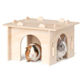 Guinea Pig Hideout, Large Wooden Guinea Pig House Hut, Bunny House | 8mm Premium Thickened Boards, Spacious Room & Multi-Opening for Better Ventilation, Tool-Free Assembly, Sturdy Construction - size: Style 1: 11.8 x 11 inches