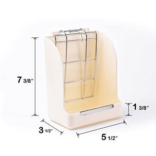 CalPalmy Hay Feeder for Rabbits, Guinea Pigs, and Chinchillas - Minimize Waste and Mess with 5.5" x 3.5" x 7.4" Hanging Alfalfa and Timothy Hay Dispenser - color: White, size: 5 1/2" x 3" x 7 3/8" (1-Pack)