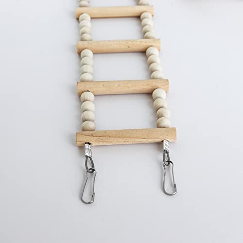 Bird Ladder Bridge, Wooden Pet Hamster Climbing & Swing Toys, Cage Accessories for Birds Rats Parrots Hamster Squirrel Sugar Gliders Parakeets Cockatiels - 20 Steps - 45.3 x 3.14 Inch - size: 20 Steps - 45.3 × 3.14 Inch