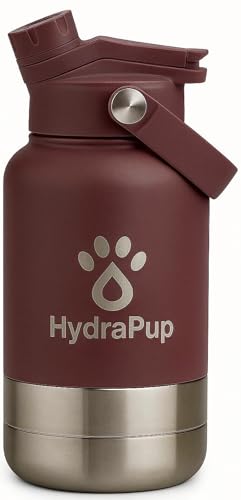 32oz Insulated Dog Water Bottle – Stainless steel, leakproof travel jug keeps water cold. Includes pet bowls, perfect for hiking, camping, and outdoor adventures with your dog (Mauve) - color: Mauve
