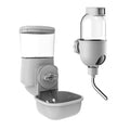 Automatic Pet Food Water Dispenser, Auto Gravity Pet Feeder Water Bottle Set for Crate Cage for Puppy Cat Rabbit Guinea Pigs Chinchilla Ferret Hedgehog (Grey) - color: Grey