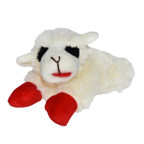 Multipet Lamb Chop Dog Plush Toy - Squeaky Toy for All Dogs - Extra Soft Plush - Stuffed Animal Dog Toy for Cuddling & Playing - Cute Pet Toy (6", Cream) - size: 6", style: White