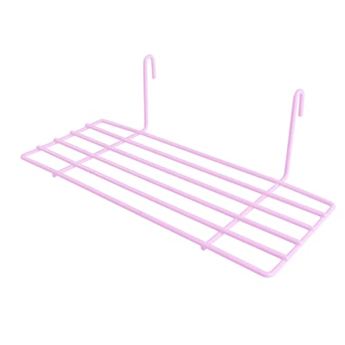 TEHAUX 1pc Iron Frame Shelf for Pet Parrots Sturdy Wall Decoration Hanging Hooks Easy to Install Iron Wall Shelf for Animal Perching and Display - color: Pink