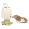 80ML No Drip Ceramic Hamster Water Bottle for Glass Tank, Stable | Cute Carrot Shape Chew Proof Ceramic Water Dispenser, Heavy Duty Stand Holder for Syrian Dwarf Hamster, Mice, Rat