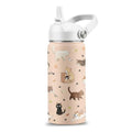 Cat Lover Gifts for Boys Girls, 16 oz Stainless Steel Insulated Water Bottle with Straw Lid, Cats Water Bottle for Cat Lovers, Cute Cat Tumbler for Birthday Christmas (1pcs) - color: Cat