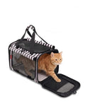 Cat Carrier, Soft Sided Travel Pet Carrier with Top Loading, Striped | Top Load Pet Crate for Large Cat Small Dog Puppy up to 20 Lbs, Breathable Mesh Kennel for Airline Car Travel, Striped - color: Striped