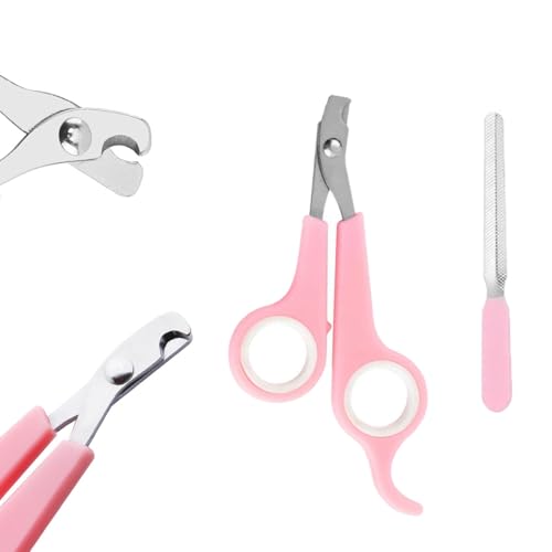 9PCS Small Animal Grooming Kit, Cleaning Brush Removes Loose Hair, Pet Bath Brush,Shampoo Brush, Nail Clipper, Flea Comb For Rabbit, Puppy, Kitten, Guinea Pig (9PCS-Pink)