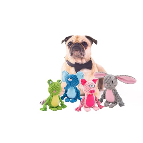 Plush Pig Dog Toy, Squeaky Interactive Tug Toy for Small Medium Dogs | Cute plush toy with sound features, designed for small and medium dogs, indoor play and daily entertainment - color: Pink