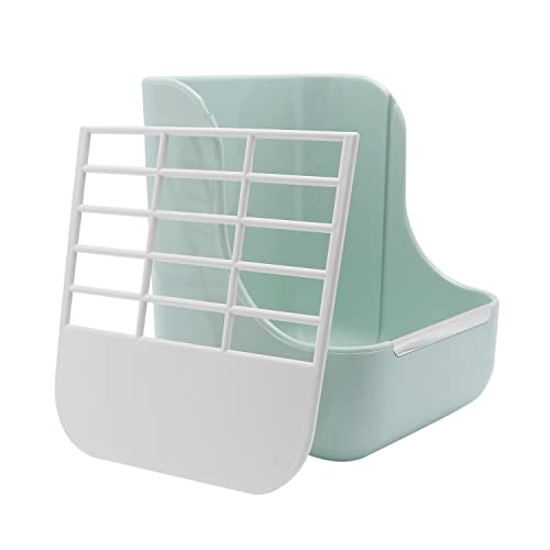 Litewoo Rabbit Hay Feeder Food Bowl Feeding Rack for Small Animal Guinea Pig Chinchilla Bunny Cage Accessories | Bunny food bowl & hay rack, durable plastic, chew-resistant, for small animal/chinchilla/cage, 5.9x6.7x7.09in, easy to clean - color: Green