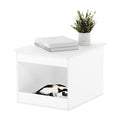 Furinno Peli Top Opening Litter Box Enclosure, Solid White | Litter Box Furniture, Wooden Pet House, Easy Assembly, for Living Room - color: Solid White, size: Top Opening