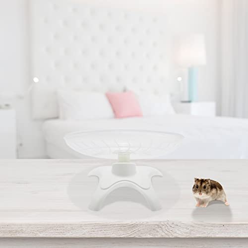 Hamster Wheel Hamster Flying Saucer Silent Exercise Wheel Running Wheel for Dwarf Hamsters Gerbil Mice Small Animals (White) - color: White
