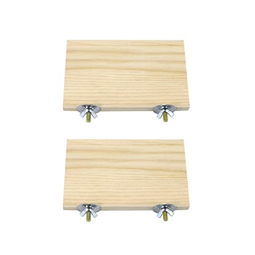 2pcs Bird Perch Platform Flat Stand Beak Paw Grinding Wood for Parrot Parakeet Cockatiel Lovebird Conure Finch Budgie