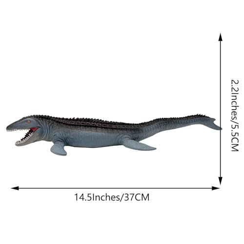 Gemini&Genius Mosasaurus Toy for Kids, Marine Reptile Animal Figure Toy | Soft Plastic Sea Shark Toy, Gift Great for Educational, Cake Topper, Swim, Bath Toys, Stocking Stuffers for Kids - color: Real Feel Mosasaurus
