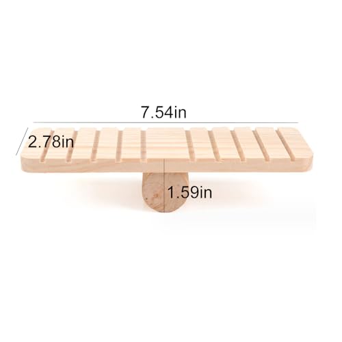 5 Pcs Hamster Set Chew Toys Tree Wooden Seesaw Habitat Décor Cloth Christmas Hat for Small Animal Chinchillas, Bunny,Mice,Rats,Mouse (Christmas Set)