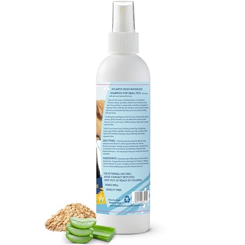 Small Critter Shampoo Bundle - 8oz Fragrance Free & 8oz No Rinse Shampoo for Ferrets, Guinea Pigs, Hedgehogs, Sugar Gliders, Rabbits & Hamsters - Small Animal Complete Bathing Set