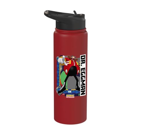 Sonic the Hedgehog - In the Zone - Dr. Eggman Stainless Steel Insulated Water Bottle - color: Red