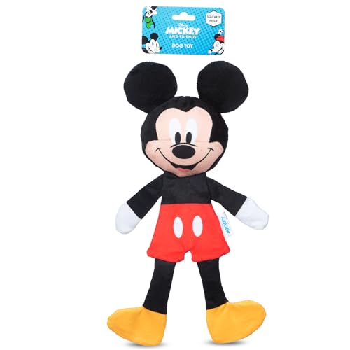 Disney for Pets Mickey Mouse Plush Squeaker Dog Toy, 13.5 Inch | Flattie crinkle body design, officially licensed Disney product, inspired by Mickey Mouse, playful design - color: Mickey Mouse Plush, size: 13.5 Inch