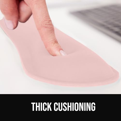 GORILLA GRIP Silky Gel Memory Foam Wrist Rest for Computer Keyboard, Mouse, Ergonomic Design for Typing Pain Relief, Desk Pads Support Hand Arm Mousepad Rests, Stain Resistant, 2 Piece Pad, Light Pink - color: Light Pink, size: Set of 2 (Keyboard Rest + M