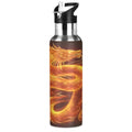 Fire Dragon Water Bottle Insulated Stainless Steel Water Bottle with Straw Lid 20 oz Leak Proof Flame Dragon Design Gift for Dragon Lovers Kids Boys Teens Men - color: Multicolor