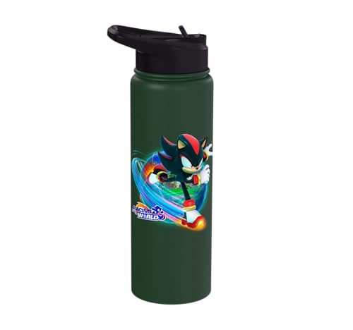 Sonic the Hedgehog - Racing Around the World Shadow Stainless Steel Insulated Water Bottle - color: Dark Green