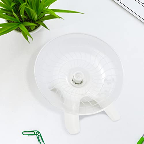 Hamster Wheel Hamster Flying Saucer Silent Exercise Wheel Running Wheel for Dwarf Hamsters Gerbil Mice Small Animals (White) - color: White