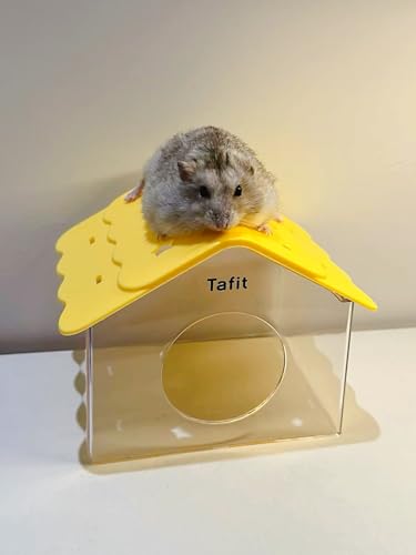 TUTU&LELE Starry Sky Hamster Hideout with Plush Cushion for Dwarf Hamsters (Yellow) - color: Yellow