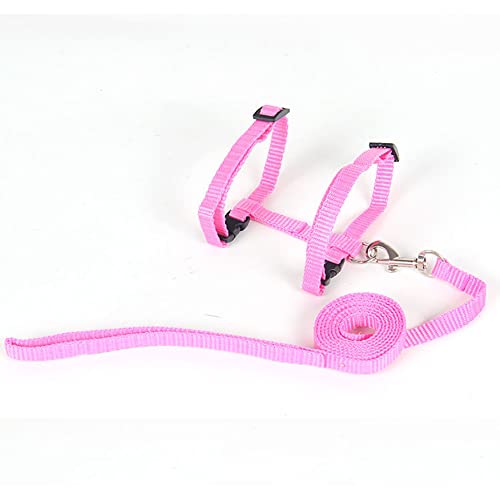 2 Pcs Adjustable Bunny Rabbit Harness with Leash Cat Puppy Walking Harness Leash Pet Harness Leash for Pigs Hamster Small Animals Pink and Light Blue - color: Pink and Light Blue