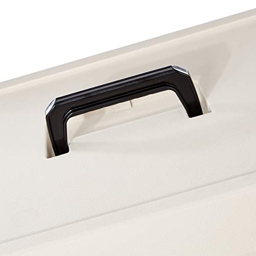 Amazon Basics Hard-Sided Dog and Cat Kennel, Single-Door Travel Pet Carrier with Metal Wire Ventilation, 23.6"L x 15.7"W x 13"H, Beige - color: Beige, size: 23.6"L x 15.7"W x 13.0"H